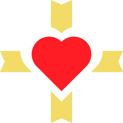 red heart icon. design element for valentine day