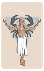 Zodiac sign character cancer, vector illustration
