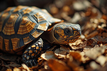 Naklejka premium An illustration of a cork tortoise, with a shell patterned from cork slices.