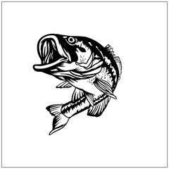 Bigbass vector, large mouth fish vector