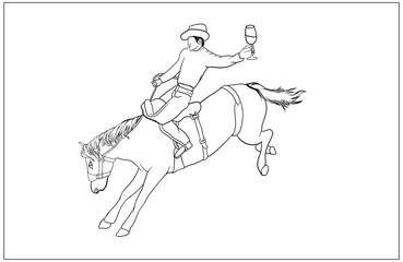 Horse Riding clipart, lineart