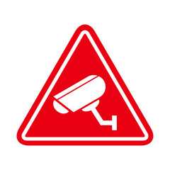 Closed circuit television camera icon, CCTV video protection alert, vector illustration