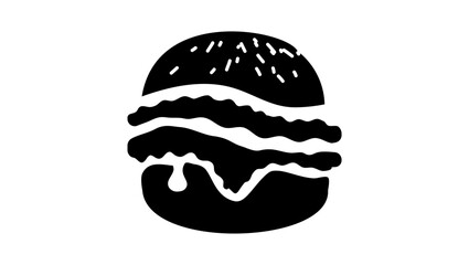 hamburger , black isolated silhouette - obrazy, fototapety, plakaty