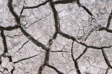 plastic polluted cracked earth background. Global warming, climate change and global warming...