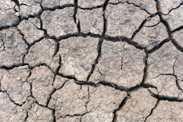 plastic polluted cracked earth background. Global warming, climate change and global warming...