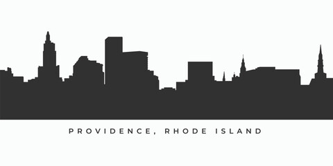 Providence city skyline silhouette. Rhode island cityscape illustration in vector