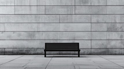 Urban Minimalism: A shot of a sparse urban scene, like a lone bench on a sidewalk, with clean lines and ample negative space.

