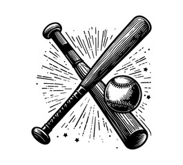 baseball bat hand drawn vector graphic asset