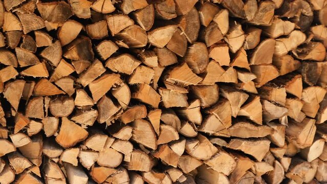 Wood logs for home heating. Chop wood.