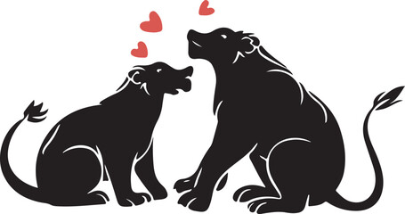 Wild at Heart , Emotive Animal Love Silhouette Designs for Your Inspiration