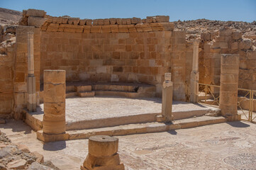 イスラエルのネゲヴ砂漠地方にあるマムシト遺跡の教会跡