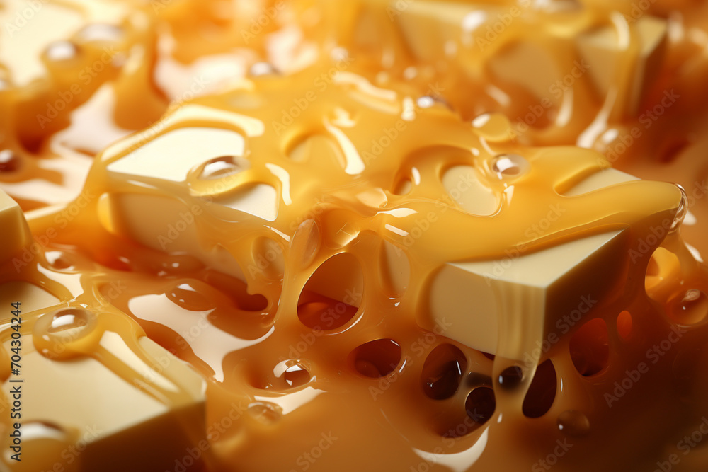 Poster cheese - a melting array of yellow and orange abstract shapes.