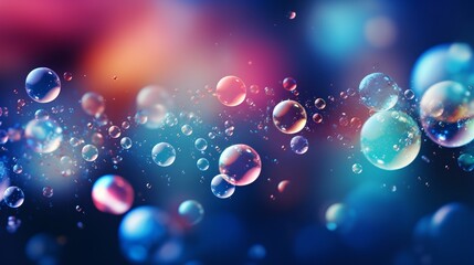 Colorful bubbles floating in a blue background - obrazy, fototapety, plakaty