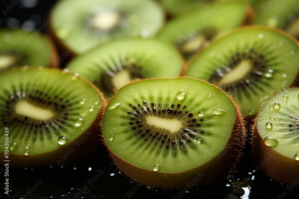 Poster kiwi - brown outer texture with vibrant green abstract insides.