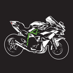 motor sport super sport bike side view vector