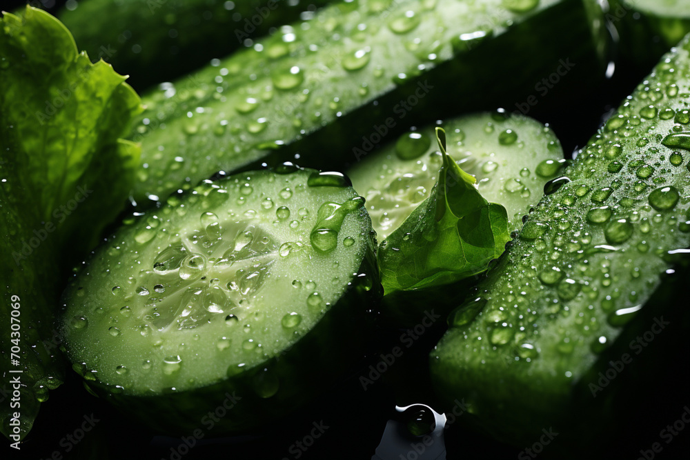 Aufkleber Cucumber - Green, refreshing abstract strokes with a crisp texture.