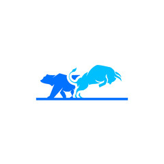 bullish bearish finance logo design vector