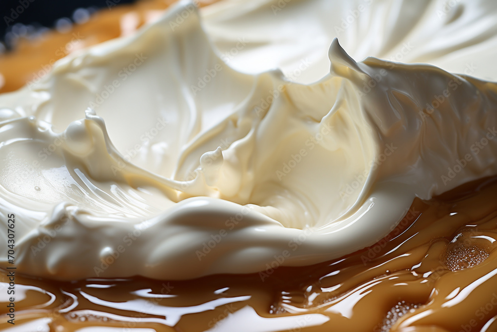 Aufkleber Brie cheese - Creamy abstract forms with a hint of white rind.