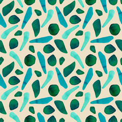 seamless pattern with abstract multicolored watercolor spots