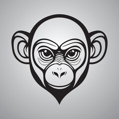 Monkey head, monkey face vector Illustration, on a isolated background, SVG