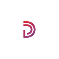 D letter logo design vector - obrazy, fototapety, plakaty