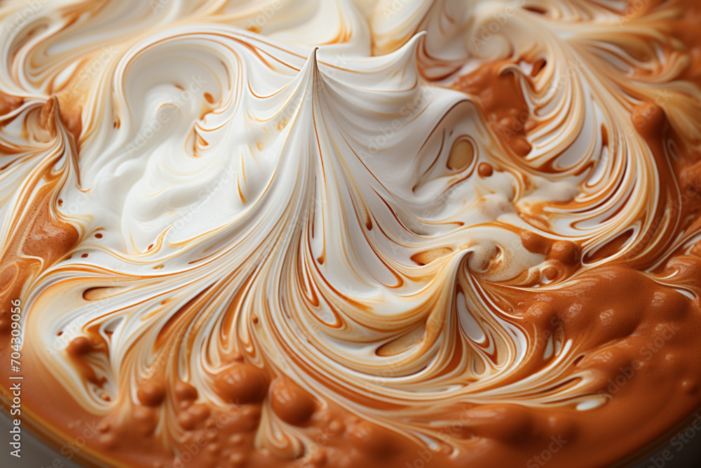 Poster cappuccino - abstract coffee swirls with a frothy milk pattern.