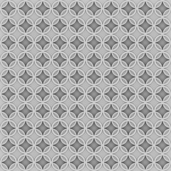 Shippo pattern of overlapping circles, traditional Japanese pattern. Monochrome graphic. 3D rendering.