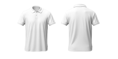 White Polo Shirt Front and Back Mockup Isolated Transparent, Generative