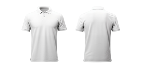 White Polo Shirt Front and Back Mockup Isolated Transparent, Generative