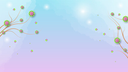 Light Abstract Nature Spring Summer Botanical Background Beautiful With Branches And Flowers Decoration Wallpaper Vector Design Style