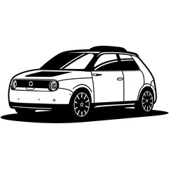 modern car with roof rack black and white kids coloring