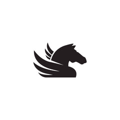 Pegasus speed logo design vector 