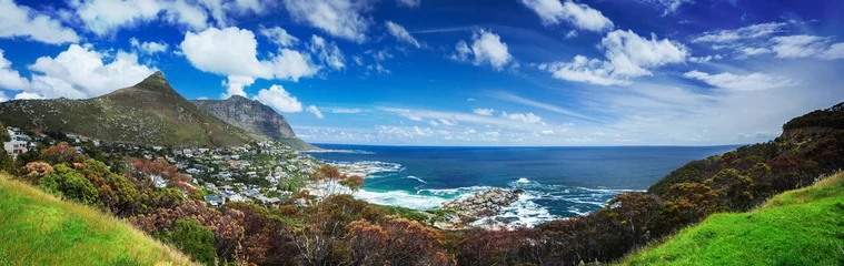 Photo sur Plexiglas Plage de Camps Bay, Le Cap, Afrique du Sud Cape Town panoramic landscape