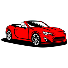 Naklejka premium red roofless car front side view