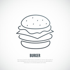 Burger isolated on white background. Vector Burger icon.