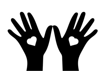Fototapeta premium Hearts in couple of Hands
