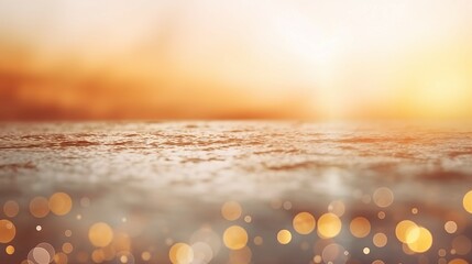 Sunny Beach Escape: Serene Summer Holiday Concept with Blurred Sunlight, Tropical Seascape, and Vibrant Nature