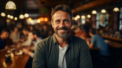 Portrait of a teacher posing in his classroom