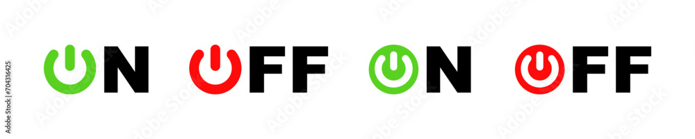 Aufkleber set of power buttons vector icons. power off and on. shutdown signs. vector 10 eps.
