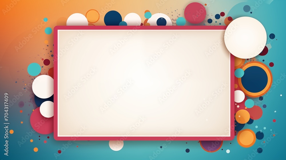 Poster frame mockup with copy space for text. create an artistic collage with a memphis style on a warm bro