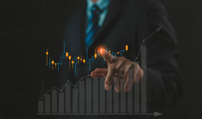 chart report analytics graph growth numbers currency economy market profit of stocks
