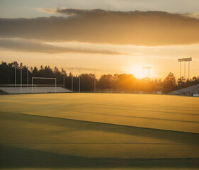 Obraz premium The Radiant Beauty of a Sunset Stadium