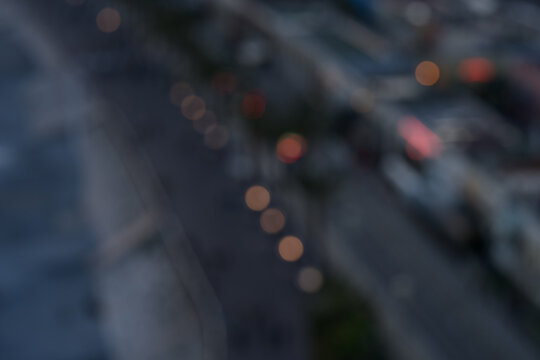 Fototapeta Blurred background of Nice old town during blue hour