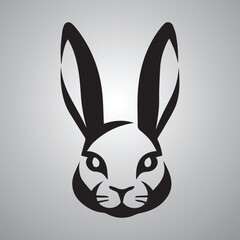 Black side silhouette of a rabbit isolated on white background Vector illustration EPS10. Use for Graphic design