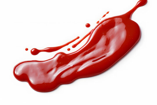 Red ketchup or red liquid sause splash isolated on white background