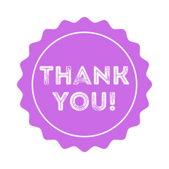 Thank You Sticker round label pink