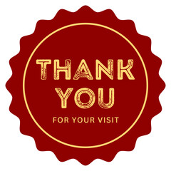 Thank You Sticker round label yellow red