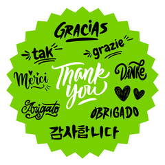 Thank You Sticker round label international