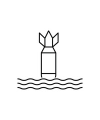 bomb icon, vector best line icon.