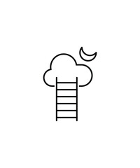 cloud with stair icon, vector best line icon.